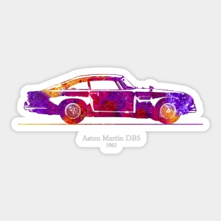 Aston Martin DB5 1963 Watercolor Illustration - c Sticker